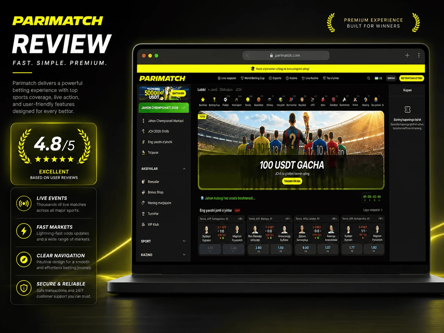 Parimatch Uzbekistan casino experience review image in English