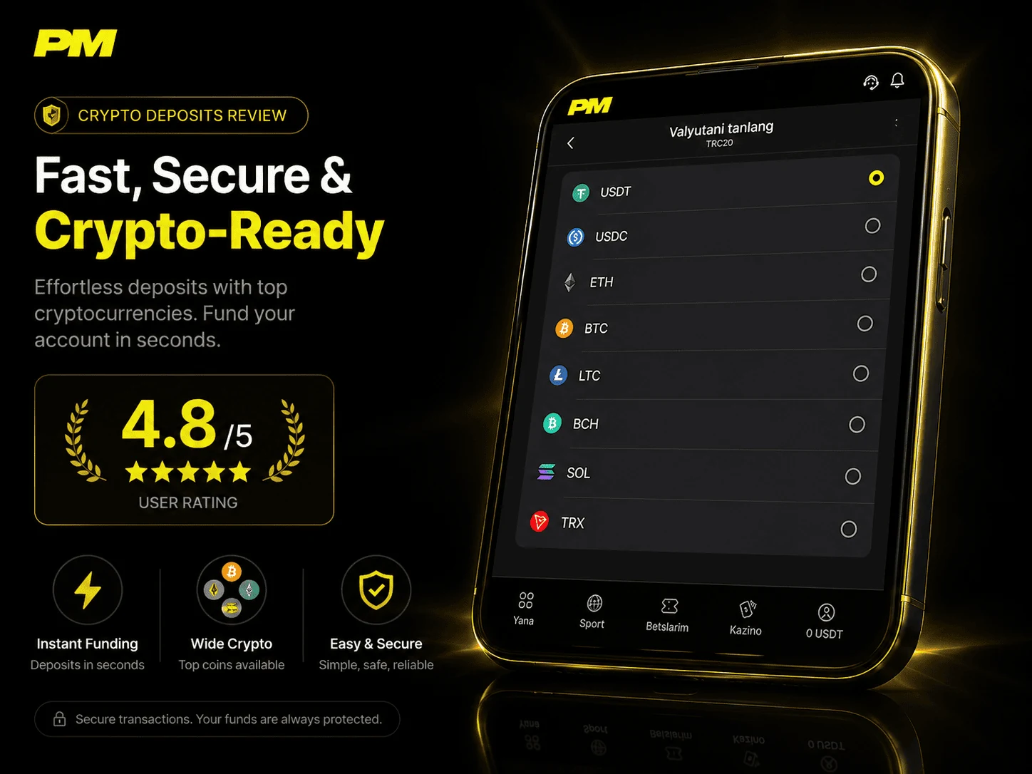 Parimatch Uzbekistan crypto ready review image in English