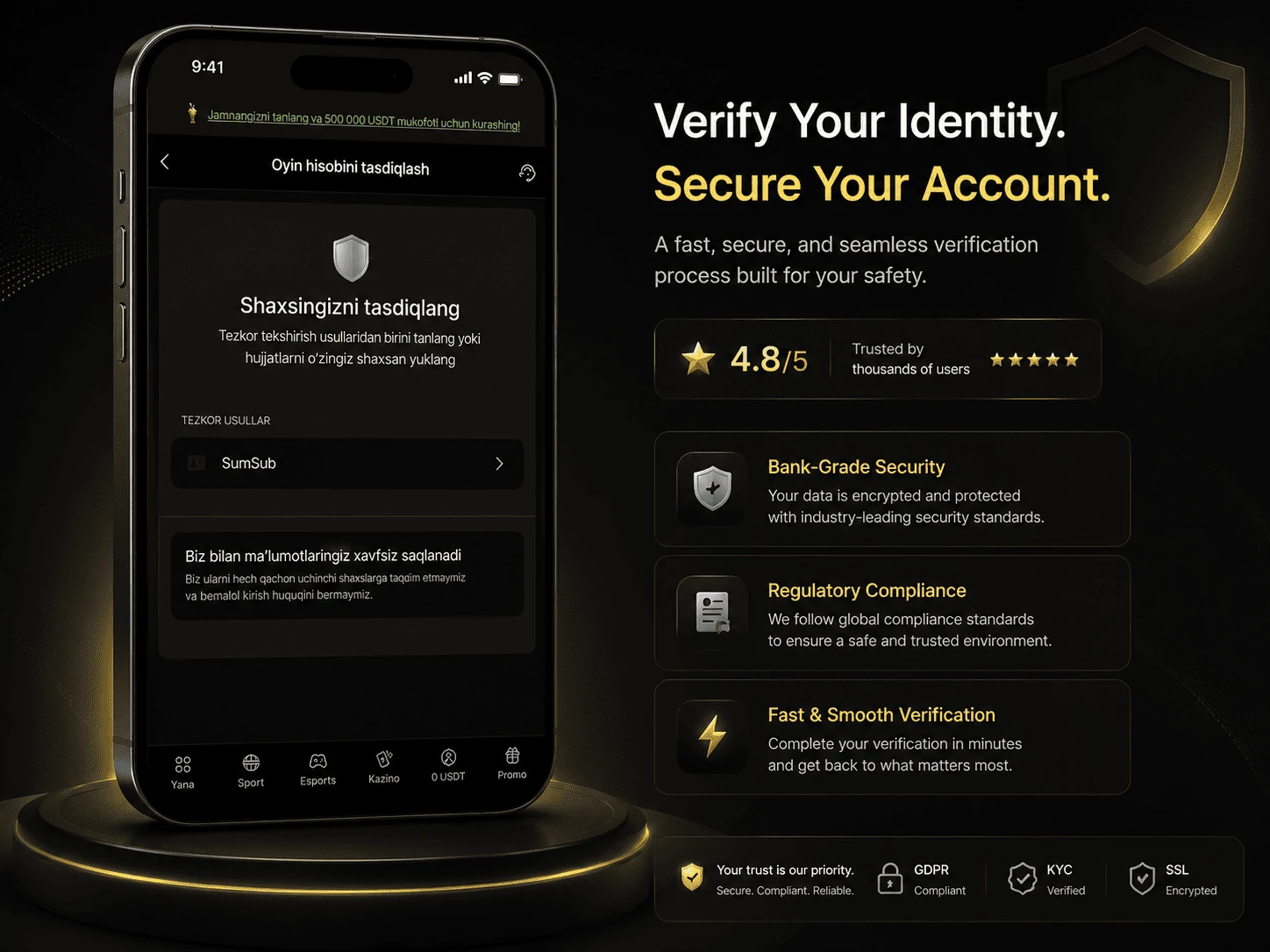 Parimatch Uzbekistan identity verification review image in English