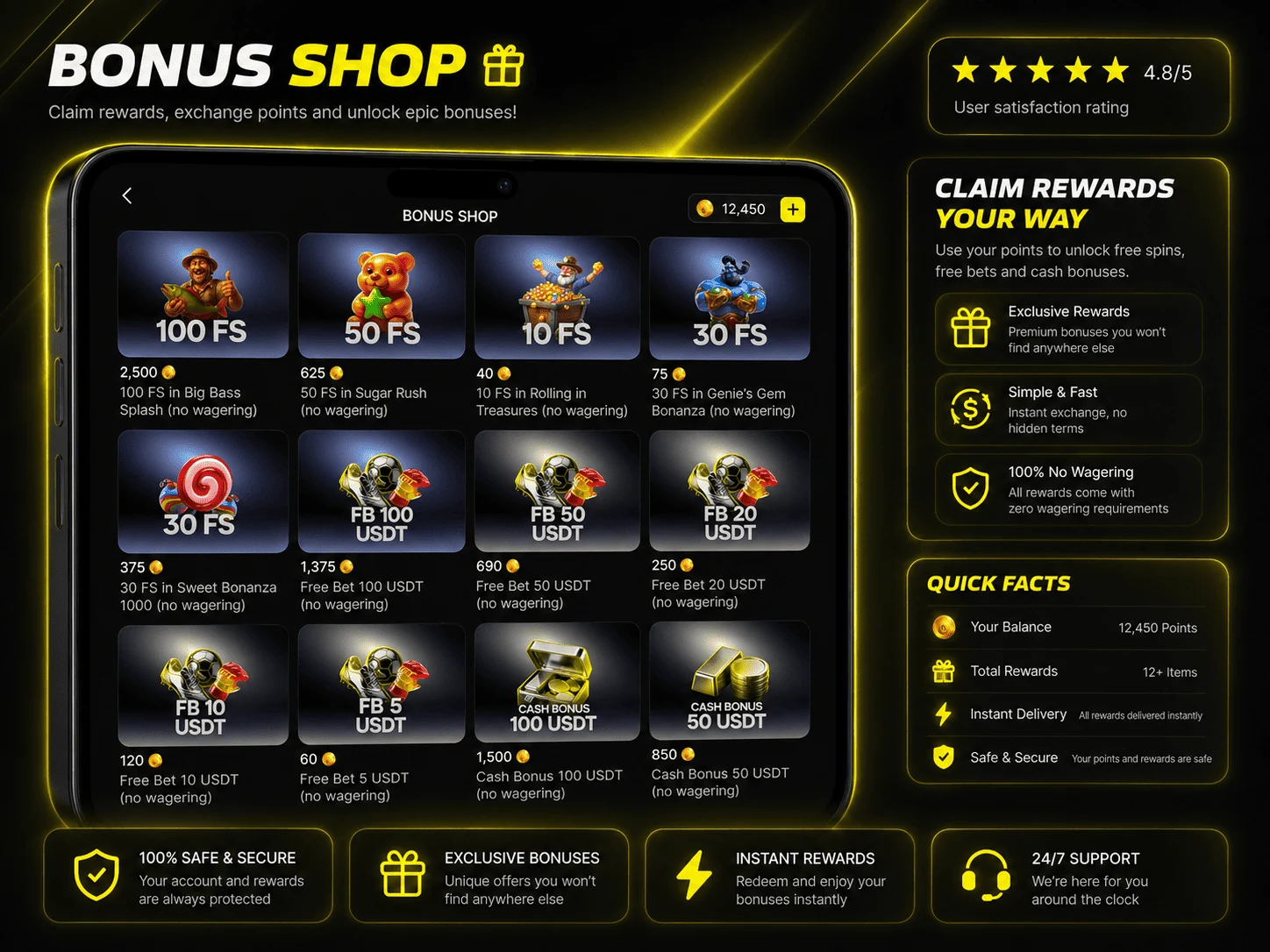 Parimatch Uzbekistan bonus shop review image in English