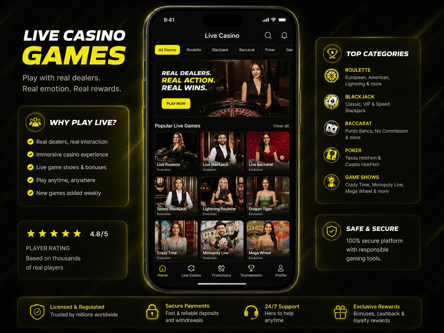 Parimatch Uzbekistan live casino mobile review image in English