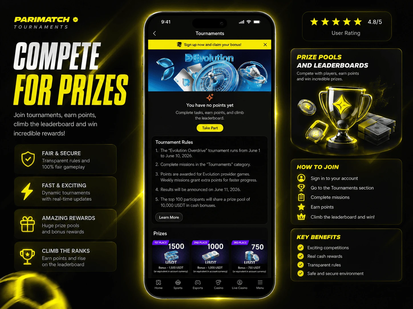 Parimatch Uzbekistan prize competition review image in English