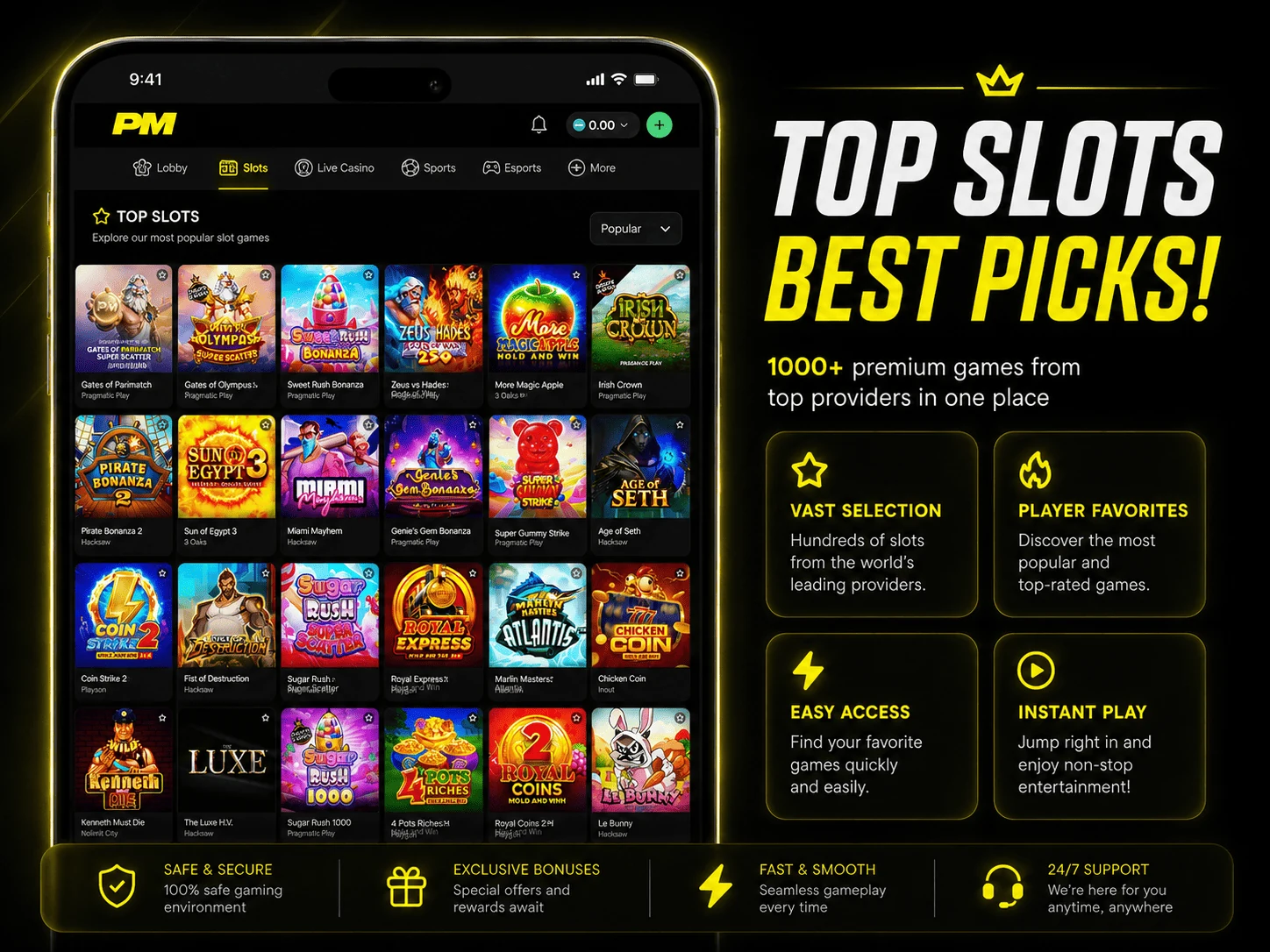 Parimatch Uzbekistan top slots review image in English